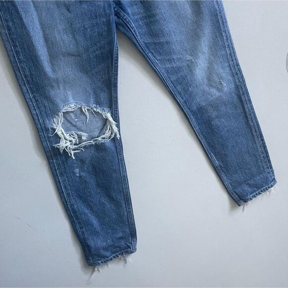 Moussy High Rise Distressed Boyfriend Jeans Blue 24 - Picture 7 of 8